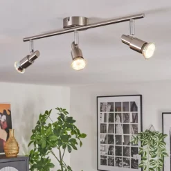 hofstein Crina Plafonnier, Spot de plafond Chrome, Nickel mat, 3 lumières* Spots Et Projecteurs