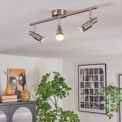 hofstein Crina Plafonnier, Spot de plafond Chrome, Nickel mat, 3 lumières* Spots Et Projecteurs