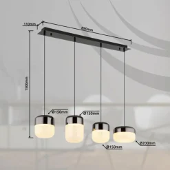 Luminaires Globo Lighting Cristallica Suspension LED Anthracite, 1 lumière