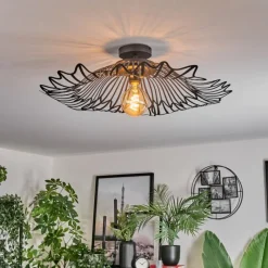 Luminaires Rustiques-hofstein Cristelo Plafonnier Noir, 1 lumière