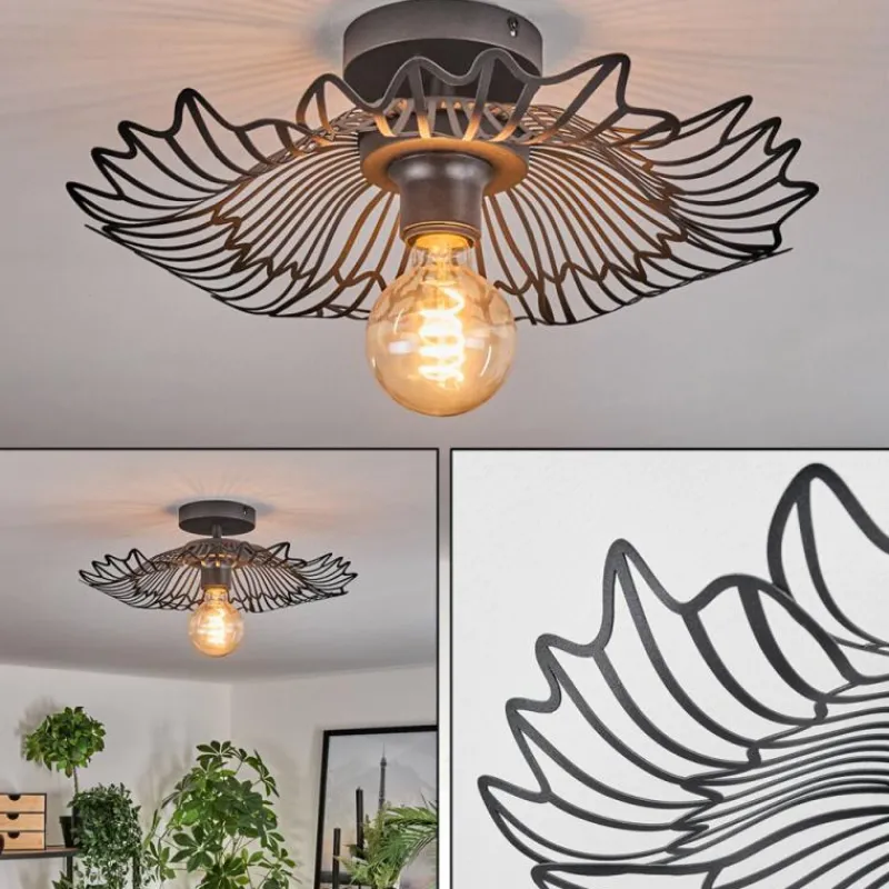 Luminaires Rustiques-hofstein Cristelo Plafonnier Noir, 1 lumière