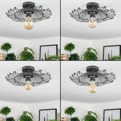 Luminaires Rustiques-hofstein Cristelo Plafonnier Noir, 1 lumière