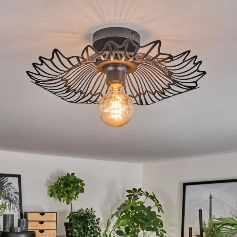 Luminaires Rustiques-hofstein Cristelo Plafonnier Noir, 1 lumière