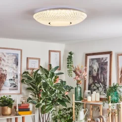 hofstein Curin Plafonnier LED Blanc, 1 lumière, Télécommandes