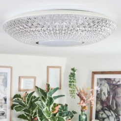 hofstein Curin Plafonnier LED Blanc, 1 lumière, Télécommandes