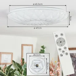 hofstein Cyran Plafonnier LED Blanc, 1 lumière, Télécommandes