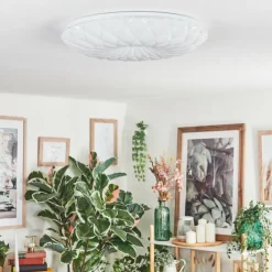 hofstein Cyran Plafonnier LED Blanc, 1 lumière, Télécommandes