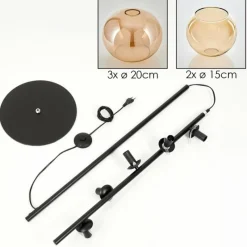 hofstein Dagan Lampadaire Ambre, 5 lumières