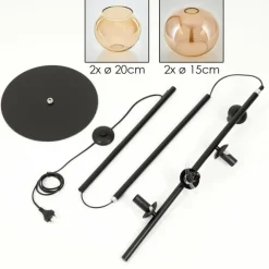 hofstein Dagan Lampadaire Ambre, 4 lumières