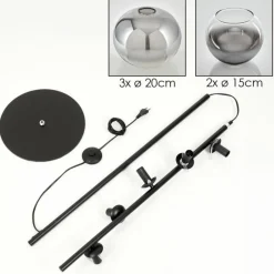 hofstein Dagan Lampadaire Clair, Fumé, 5 lumières