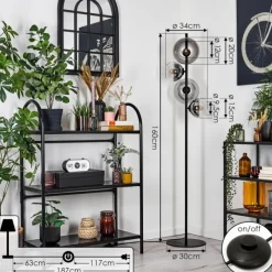 hofstein Dagan Lampadaire Clair, Fumé, 4 lumières