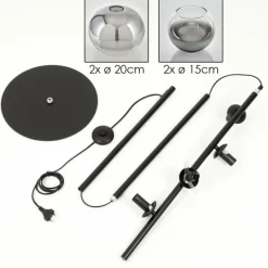 hofstein Dagan Lampadaire Clair, Fumé, 4 lumières