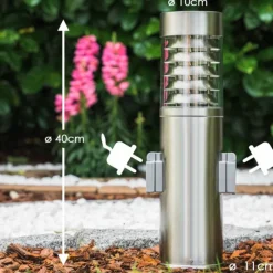 hofstein Dakar Borne lumineuse Acier inoxydable, 1 lumière