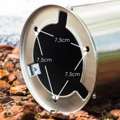 hofstein Dakar Borne lumineuse, Lampadaire Acier inoxydable, 1 lumière, Détecteur de mouvement