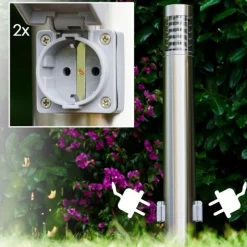 hofstein Dakar Eclairage de chemin Acier inoxydable, 1 lumière