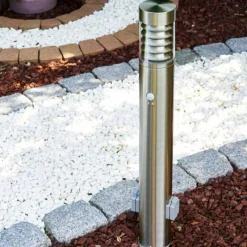 hofstein Dakar Eclairage de chemin Acier inoxydable, 1 lumière, Détecteur de mouvement