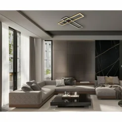 Lampes Dorées-Luminaires Globo Lighting Dakari Plafonnier LED Noir, 1 lumière