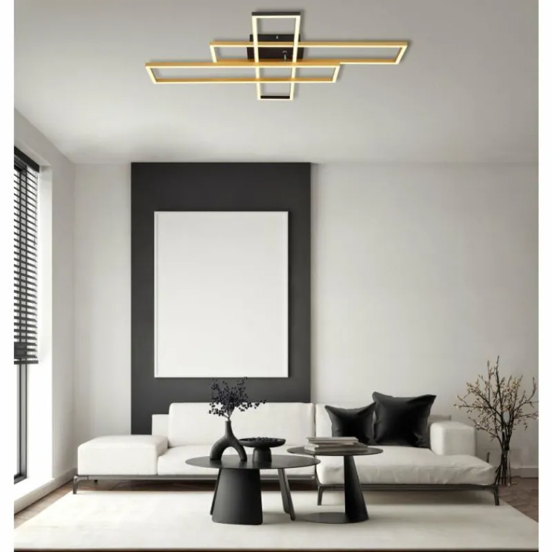 Lampes Dorées-Luminaires Globo Lighting Dakari Plafonnier LED Noir, 1 lumière