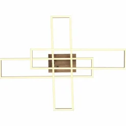 Lampes En Bois-Luminaires Globo Lighting Dakari Plafonnier LED Écru, Noir, 1 lumière