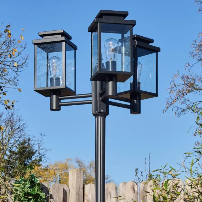 hofstein Dalasjo Réverbère, Eclairage de chemin Noir, 3 lumières