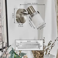 hofstein Davor Applique murale, Spot mural Chrome, Nickel mat, 1 lumière