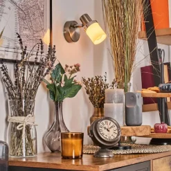 hofstein Davor Applique murale, Spot mural Chrome, Nickel mat, 1 lumière