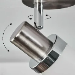 hofstein Davor Plafonnier, Spot de plafond Chrome, Nickel mat, 1 lumière