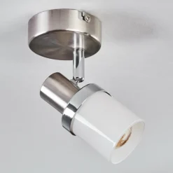 hofstein Davor Plafonnier, Spot de plafond Chrome, Nickel mat, 1 lumière