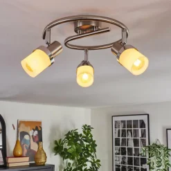 hofstein Davor Plafonnier, Spot de plafond Chrome, Nickel mat, 3 lumières