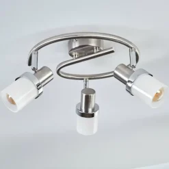 hofstein Davor Plafonnier, Spot de plafond Chrome, Nickel mat, 3 lumières