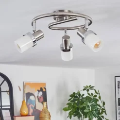 hofstein Davor Plafonnier, Spot de plafond Chrome, Nickel mat, 3 lumières