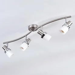 hofstein Davor Plafonnier, Spot de plafond Chrome, Nickel mat, 4 lumières