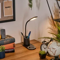 hofstein Debelmose Lampe de bureau, Lampe à poser LED Noir, 1 lumière