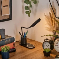 hofstein Debelmose Lampe de bureau, Lampe à poser LED Noir, 1 lumière