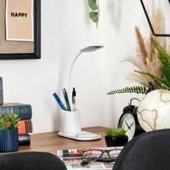 hofstein Debelmose Lampe de bureau, Lampe à poser LED Blanc, 1 lumière