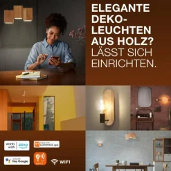 Lampes En Bois-Luminaires Ledvance DECOR Applique murale / Plafonnier LED Noir, 1 lumière