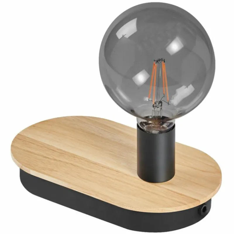 Lampes En Bois-Luminaires Ledvance DECOR Applique murale / Plafonnier Couleur bois, Noir, 1 lumière