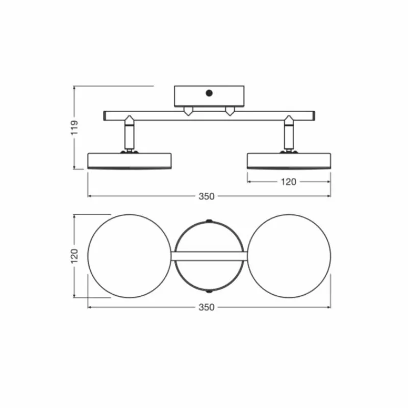 Luminaires Ledvance DECOR Applique murale / Plafonnier LED Noir, 2 lumières* Éclairage Led