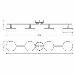 Luminaires Ledvance DECOR Applique murale / Plafonnier LED Noir, 4 lumières* Éclairage Led