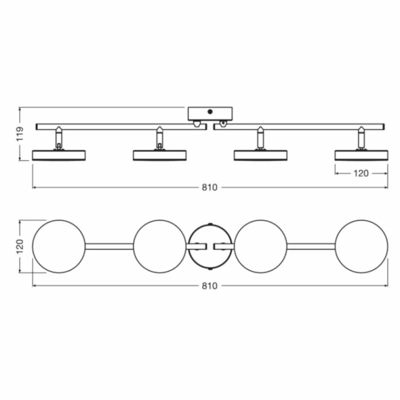 Luminaires Ledvance DECOR Applique murale / Plafonnier LED Noir, 4 lumières* Éclairage Led