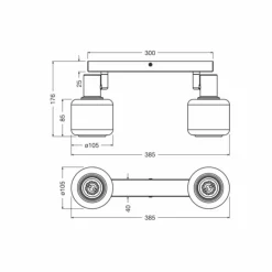 Luminaires Ledvance DECOR Applique murale / Plafonnier LED Noir, 2 lumières