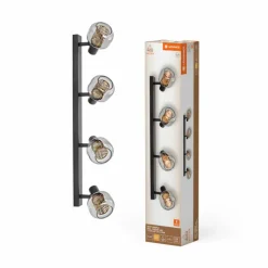 Luminaires Ledvance DECOR Applique murale / Plafonnier LED Noir, 4 lumières