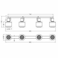 Luminaires Ledvance DECOR Applique murale / Plafonnier LED Noir, 4 lumières