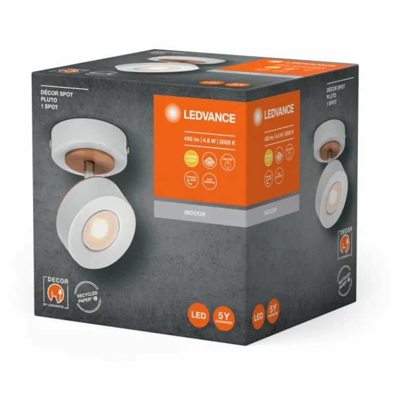 Lampes En Bois-Luminaires Ledvance Decor Plafonnier LED Blanc, 1 lumière