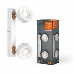 Lampes En Bois-Luminaires Ledvance Decor Plafonnier LED Blanc, 2 lumières