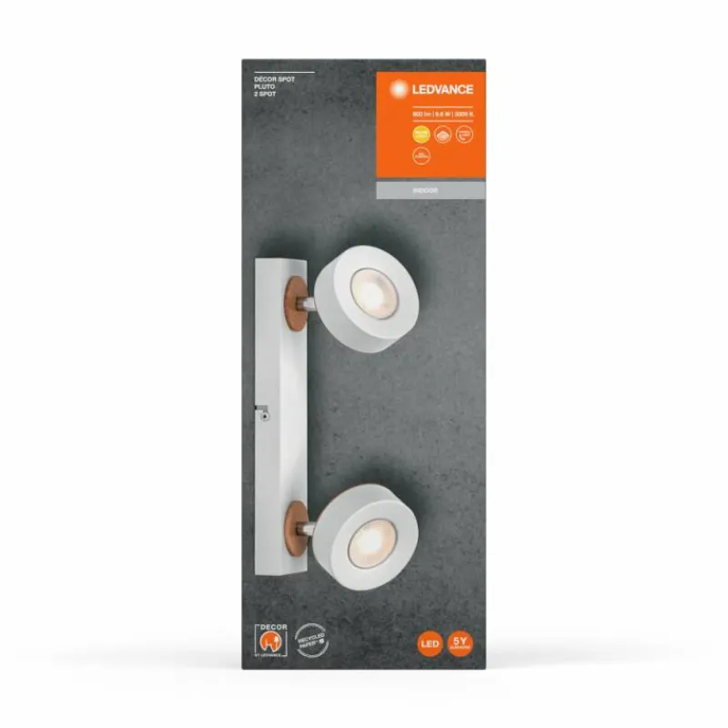 Lampes En Bois-Luminaires Ledvance Decor Plafonnier LED Blanc, 2 lumières