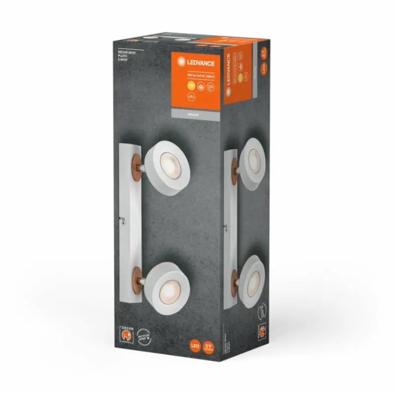 Lampes En Bois-Luminaires Ledvance Decor Plafonnier LED Blanc, 2 lumières