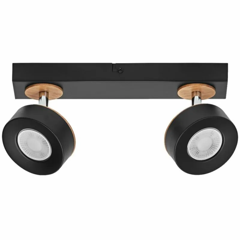 Lampes En Bois-Luminaires Ledvance Decor Plafonnier LED Noir, 2 lumières