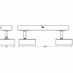 Lampes En Bois-Luminaires Ledvance Decor Plafonnier LED Noir, 2 lumières