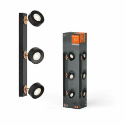 Lampes En Bois-Luminaires Ledvance Decor Plafonnier LED Noir, 3 lumières